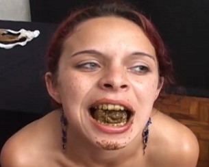 Two toilet girls crap and eat it all on command